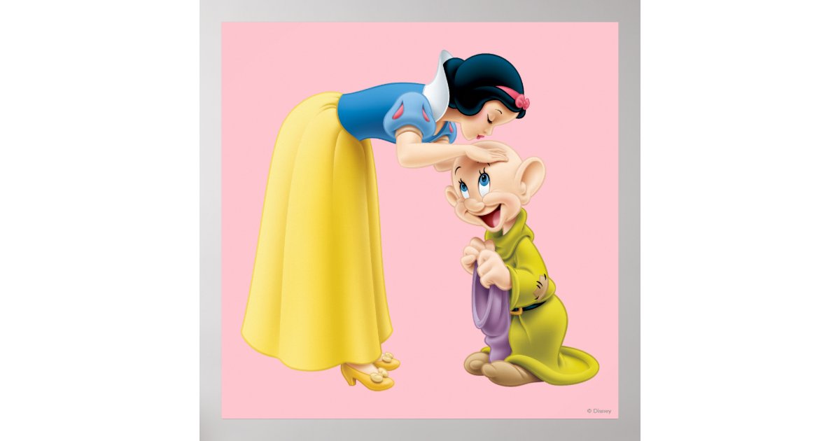 Snow White Kissing Dopey On The Head Poster 