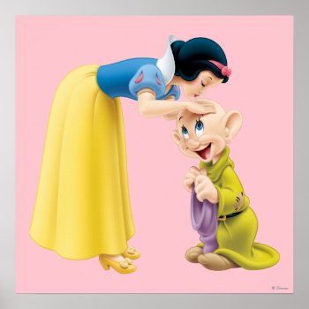 Snow White Kissing Dopey On The Head Poster by SevenDwarfs at Zazzle