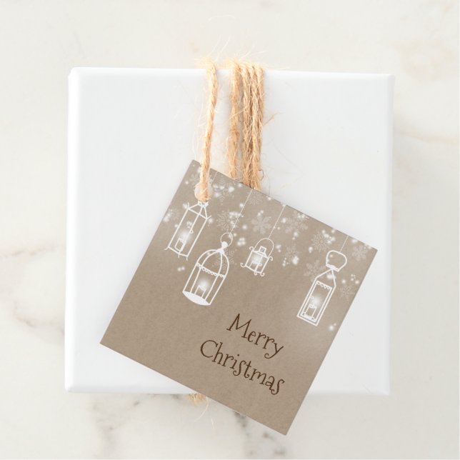 Snow white lanterns favor tags (In Situ)