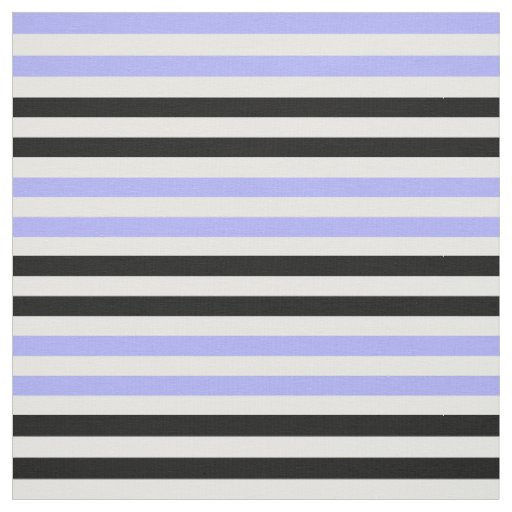 Snow white, Light blue, midnight black stipe Fabric