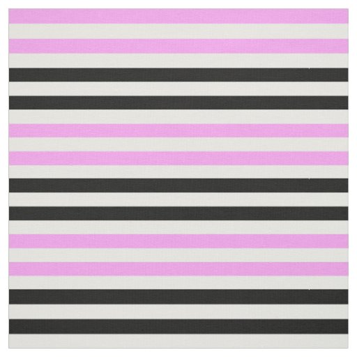 Snow white, Light pink, midnight black stipe Fabric