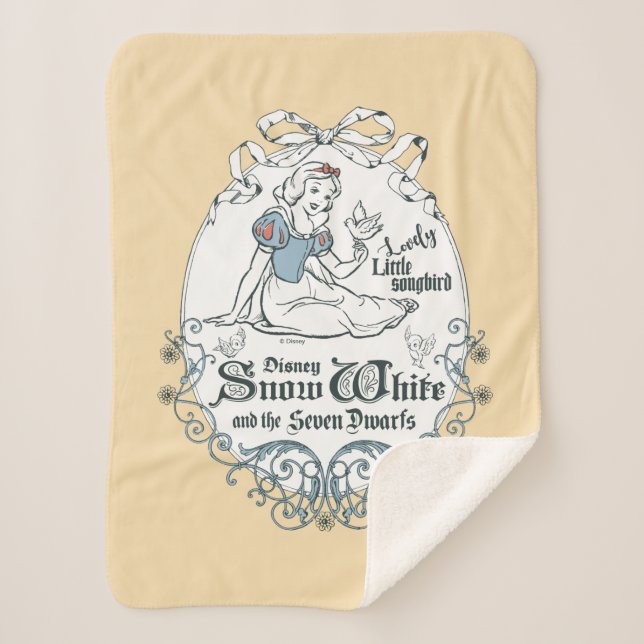Snow White | Lovely Little Songbird Sherpa Blanket (Front)