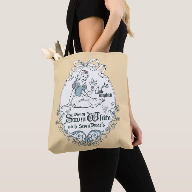 Snow White | Lovely Little Songbird Tote Bag (Close Up)