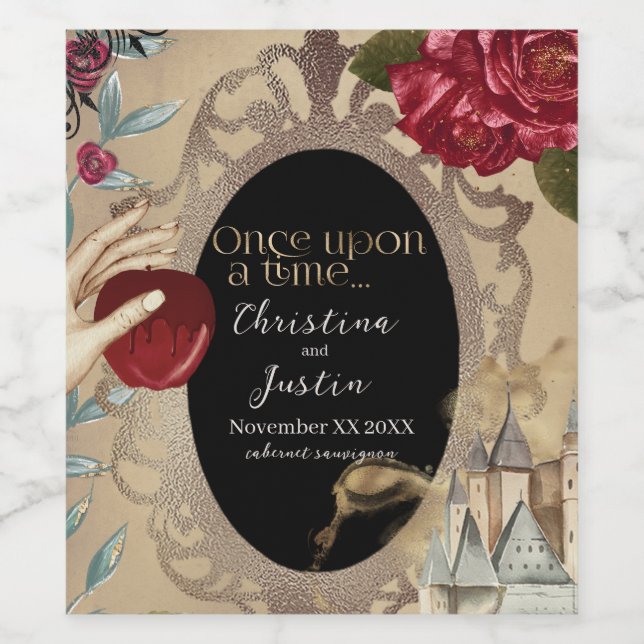 Snow White Magic Mirror Fairy Tale Wine Label (Single Label)