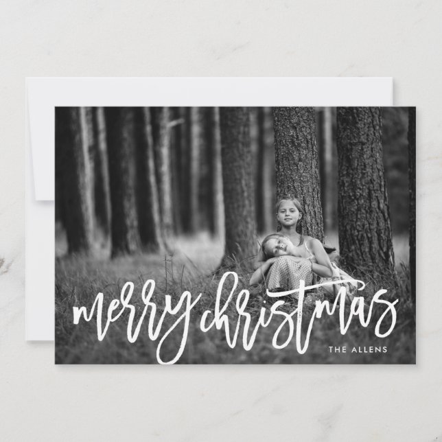 Snow White Merry Christmas Photo Holiday Card (Front)