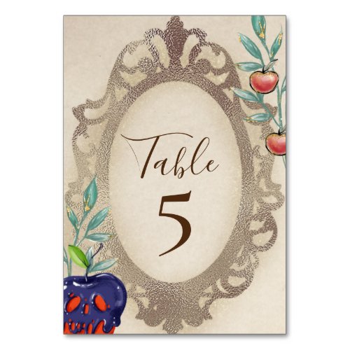 Snow White Mirror Enchanted Fairy Tale Table Number