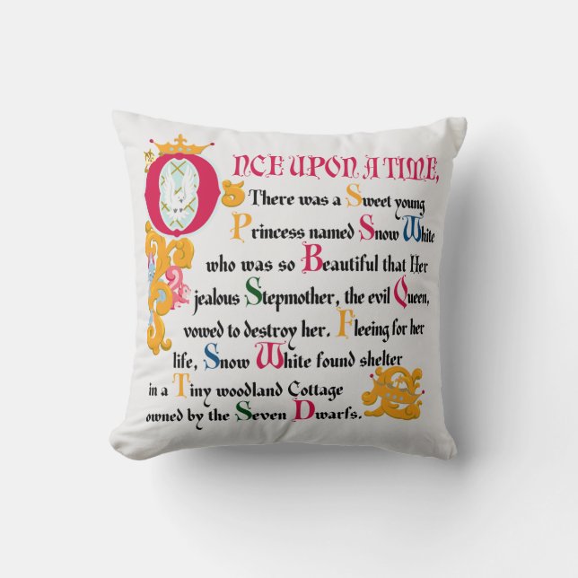 Snow White | Once Upon A Time Throw Pillow (Front)