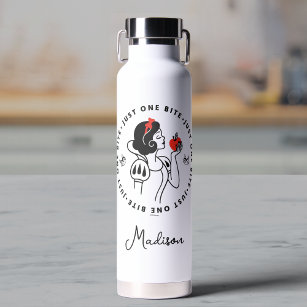 Snow White Outline Graphic   Add Your Name Water Bottle
