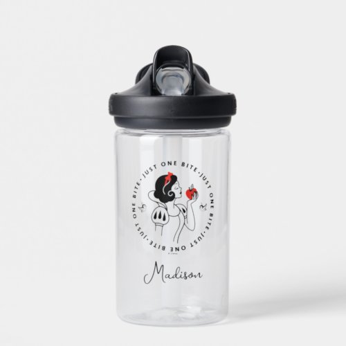 Snow White Outline Graphic  Add Your Name Water Bottle
