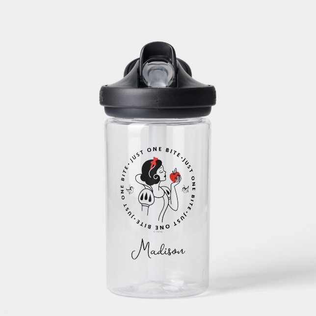 Snow White Outline Graphic | Add Your Name Water Bottle (Front)