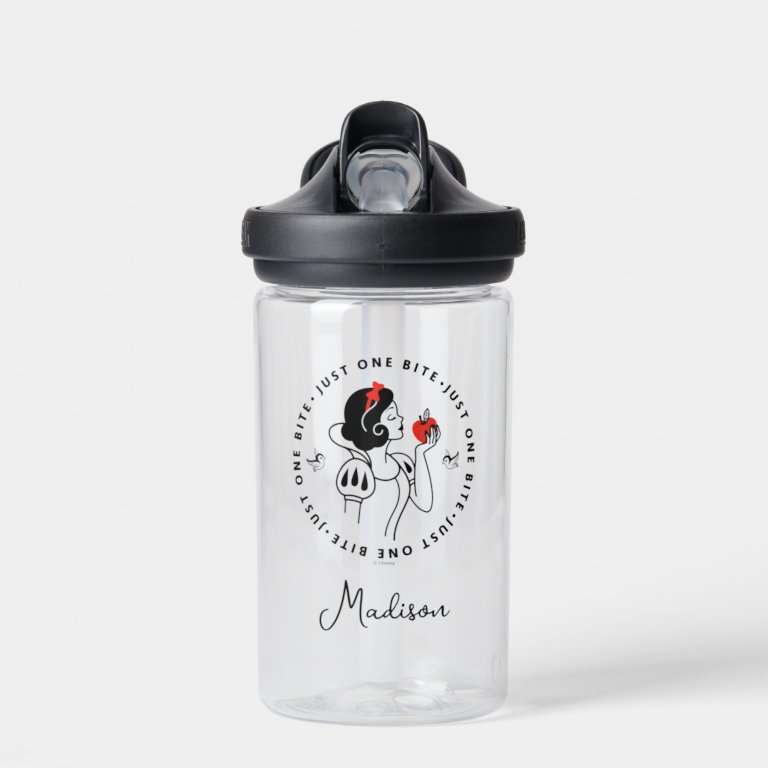 Snow White Outline Graphic | Add Your Name Water Bottle