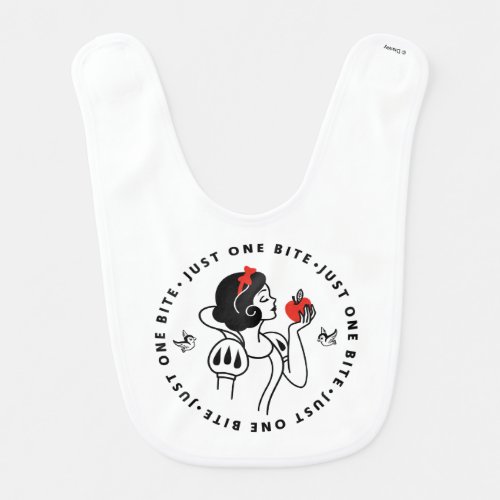 Snow White Outline Graphic Just One Bite Baby Bib