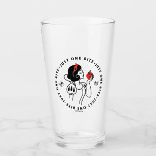 Snow White Outline Graphic "Just One Bite" Glass