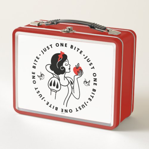 Snow White Outline Graphic Just One Bite Metal Lunch Box