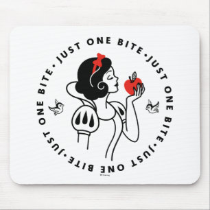 Snow White Outline Graphic "Just One Bite" Mouse Pad