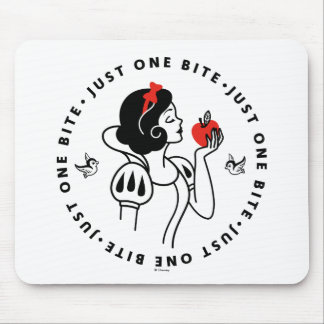Snow White Outline Graphic "Just One Bite" Mouse Pad