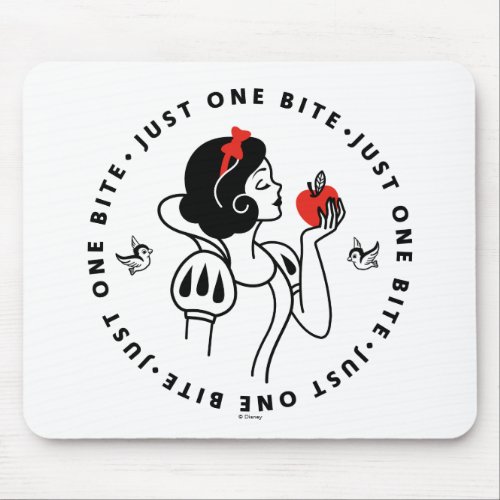 Snow White Outline Graphic Just One Bite Mouse Pad