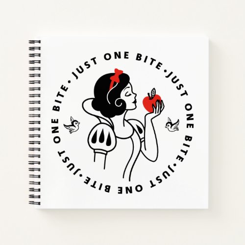 Snow White Outline Graphic Just One Bite Notebook