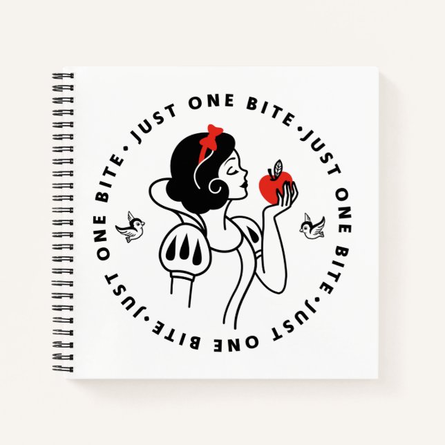 Snow White Outline Graphic "Just One Bite" Notebook (Front)