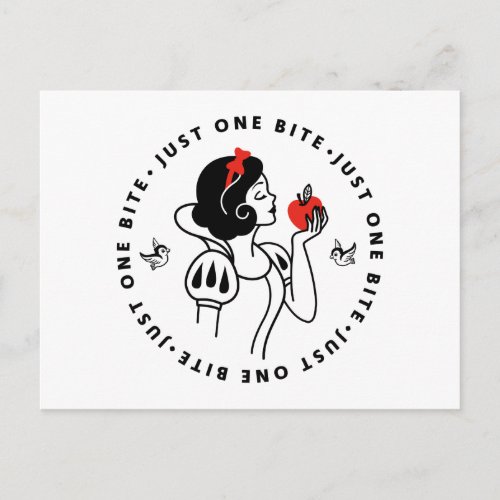 Snow White Outline Graphic Just One Bite Postcard