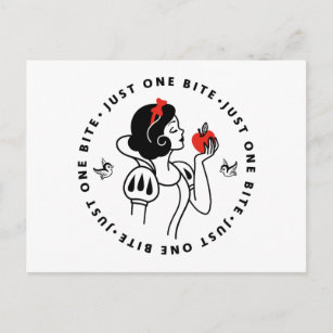 Snow White Outline Graphic "Just One Bite" Postcard