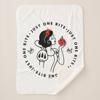 Snow White Outline Graphic "Just One Bite" Sherpa Blanket