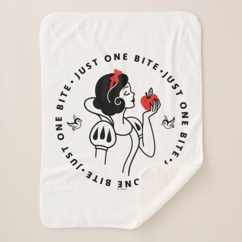 Snow White Outline Graphic Just One Bite Sherpa Blanket