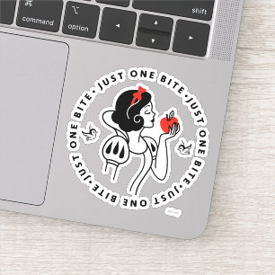 Snow White Outline Graphic "Just One Bite" Sticker