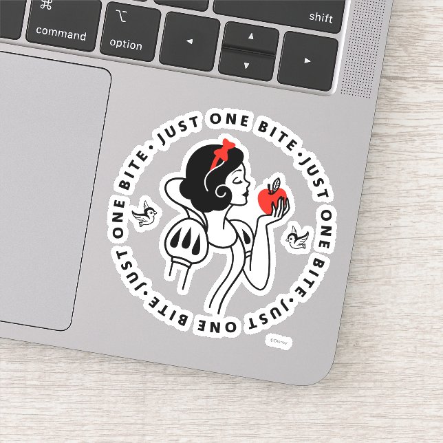 Snow White Outline Graphic "Just One Bite" Sticker (Detail)