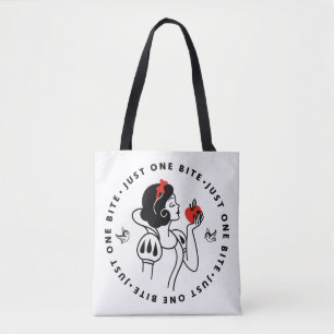 Snow White Outline Graphic "Just One Bite" Tote Bag