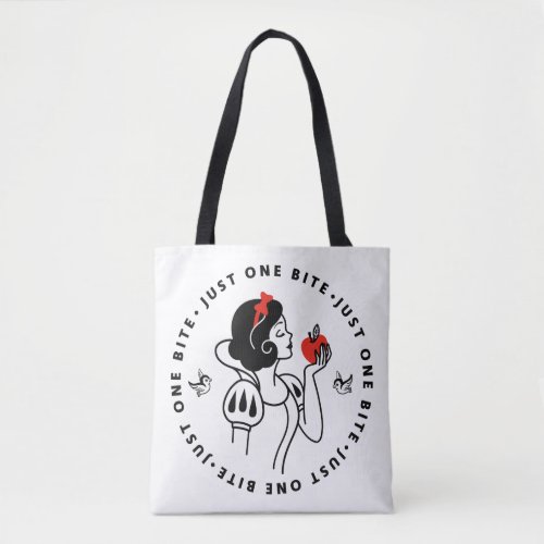 Snow White Outline Graphic Just One Bite Tote Bag