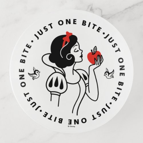 Snow White Outline Graphic Just One Bite Trinket Tray