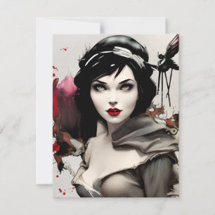 Snow White Portrait Graphic Note Card