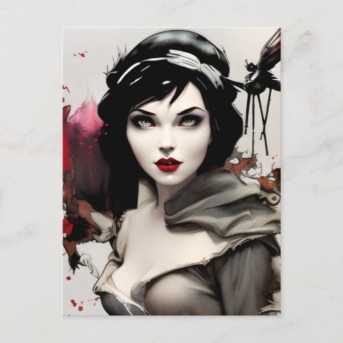 Snow White Portrait Graphic Postcard