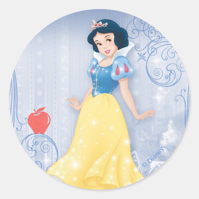 Snow White Princess Classic Round Sticker (Front)