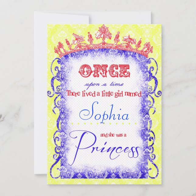 Snow White Princess Party Invitations (Front)