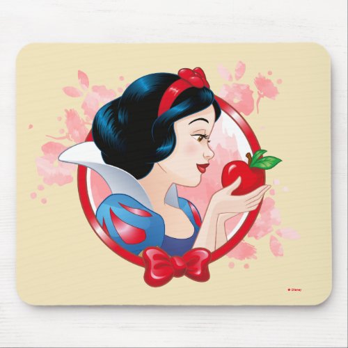 Snow White  Red Apple And Bow Mouse Pad