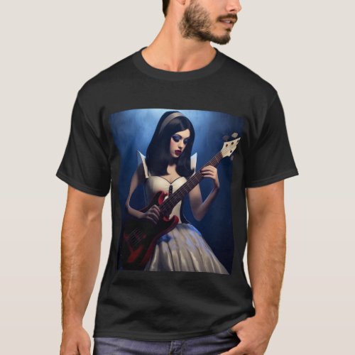 Snow White Rock Guitarist T_Shirt