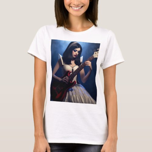 Snow White Rock Guitarist T_Shirt