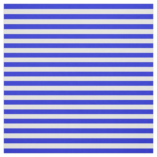 Snow white, Royal blue stipe, stripes Fabric (Swatch)