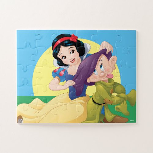 Snow White Sitting With Dopey Jigsaw Puzzle