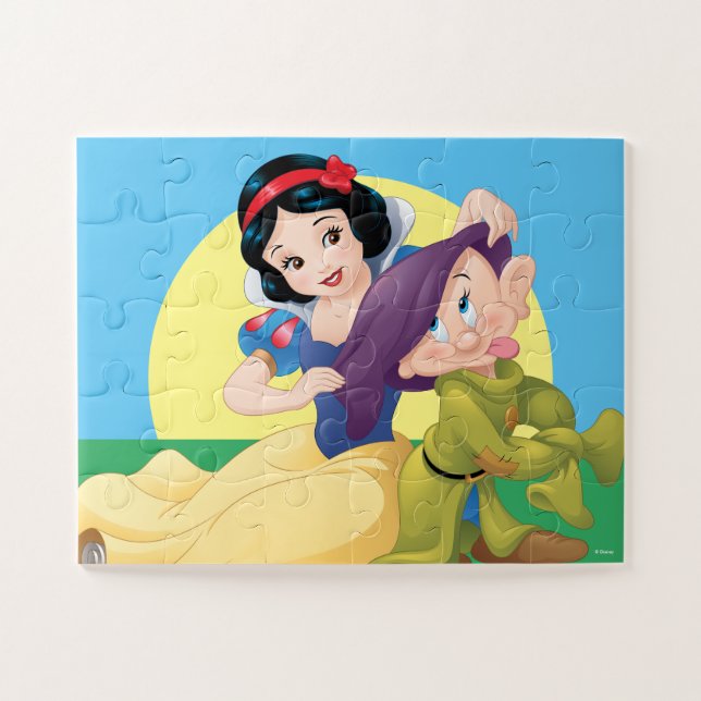 Snow White Sitting With Dopey Jigsaw Puzzle (Horizontal)