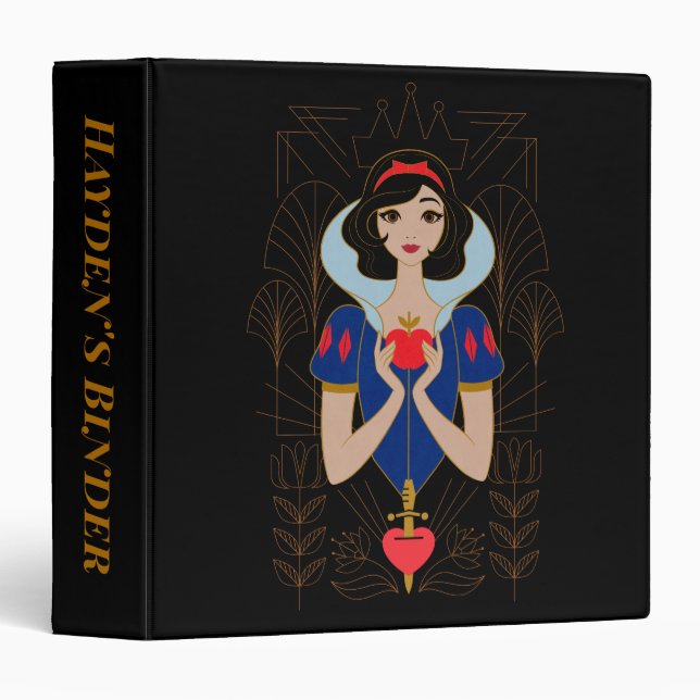 Snow White Stylized Character Badge 3 Ring Binder (Front/Spine)