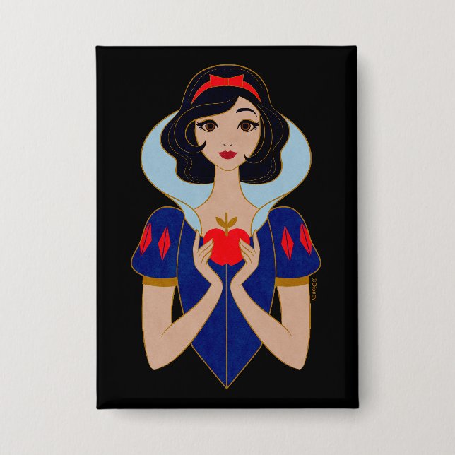 Snow White Stylized Character Badge Button (Front)