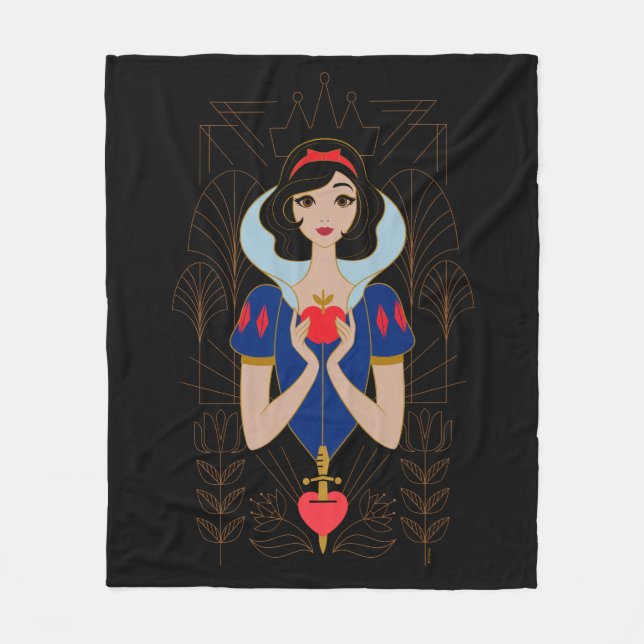 Snow White Stylized Character Badge Fleece Blanket (Front)