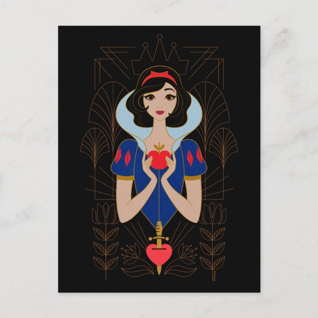 Snow White Stylized Character Badge Postcard (Front)