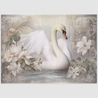 Snow White Swan Tissue Paper