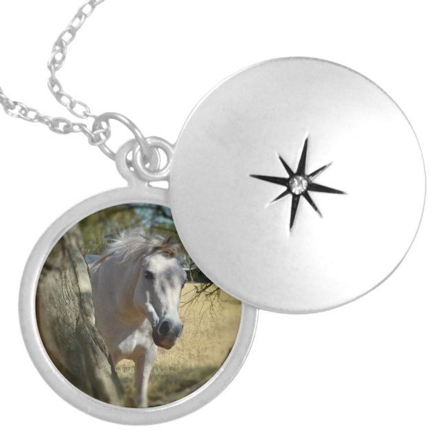 Snow White The Horse, Locket Necklace (Front)