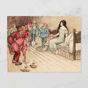 Snow White & the Seven Dwarfs Vintage Fairy Tale Postcard