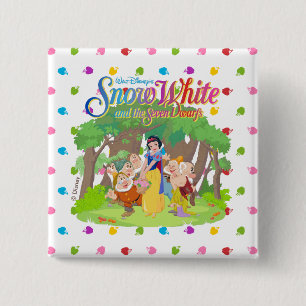 Snow White & the Seven Dwarfs   Wishes Come True Pinback Button